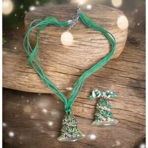 Vintage GERRY'S Holly Berry Leaf Bell Pin Brooch Necklace Pendant Signed Set